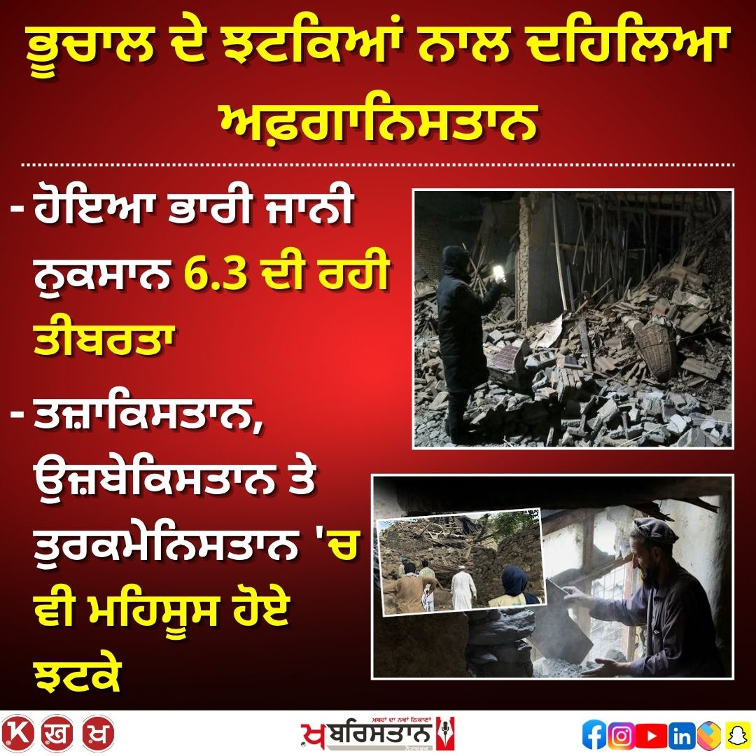 Afghanistan shaken by earthquake tremors, heavy loss of life and property