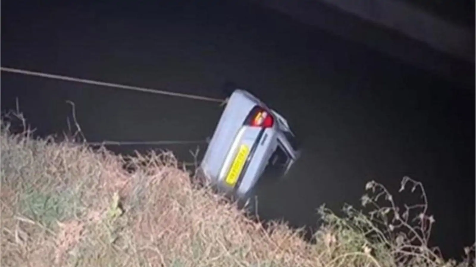 Three youths learning to drive met with an accident; their car and car fell into a canal, killing one.