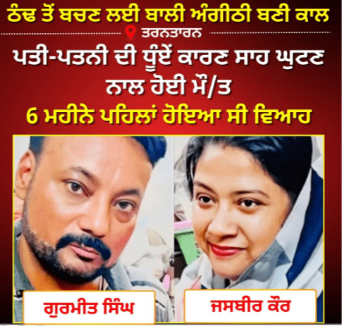 Sleeping with a fire burning in the room is fatal, a couple died due to smoke from the fire in Tarn Taran