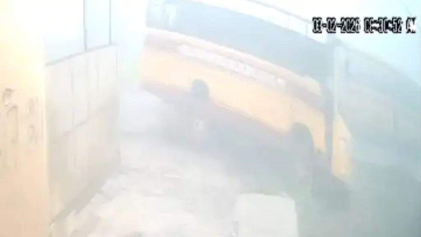 School bus accident in Gurdaspur, causing uproar