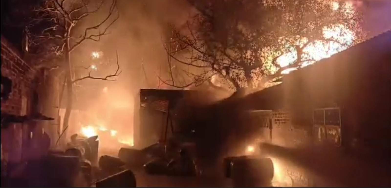 Fire breaks out at a paint factory on Chintpurni Road in Hoshiarpur