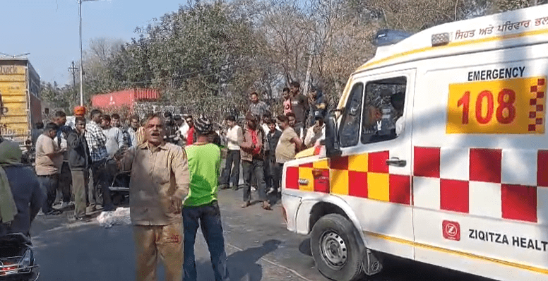 Zepto Delivery Boy hit by truck outside Maqsudan Mandi in Jalandhar, dies on the spot