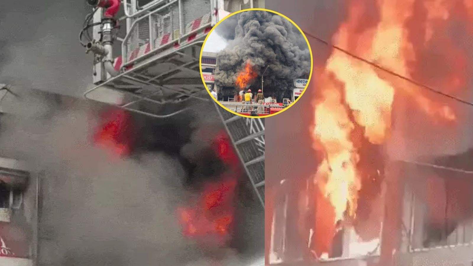 Chandigarh Sector 22 Mobile Market Fire | Fire Brigade Arrives