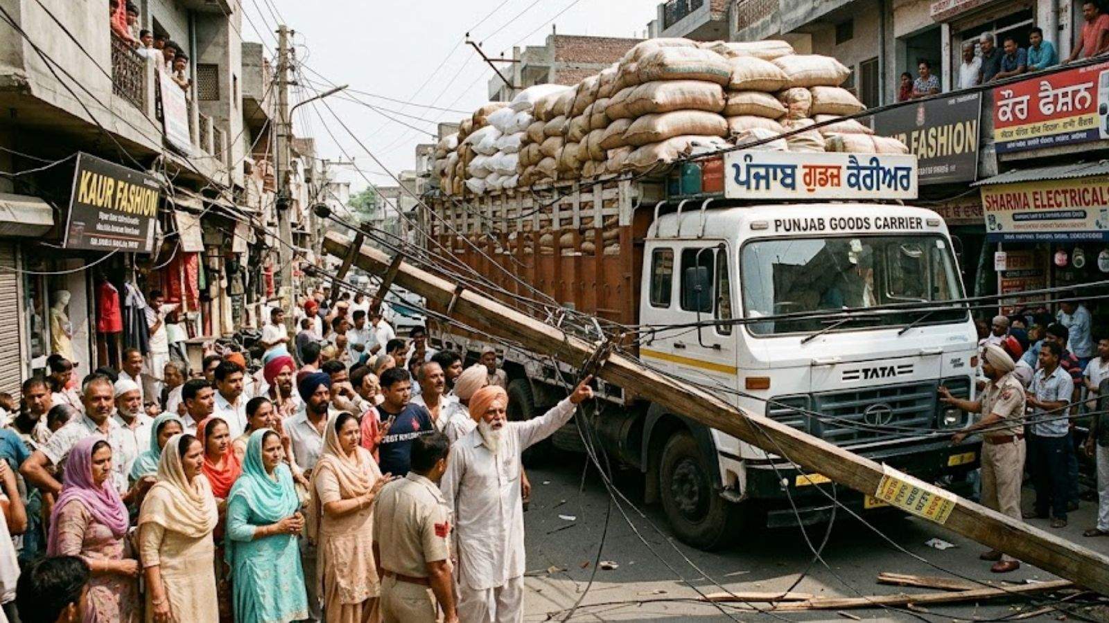Gandhi Camp Poles Down After Truck Accident