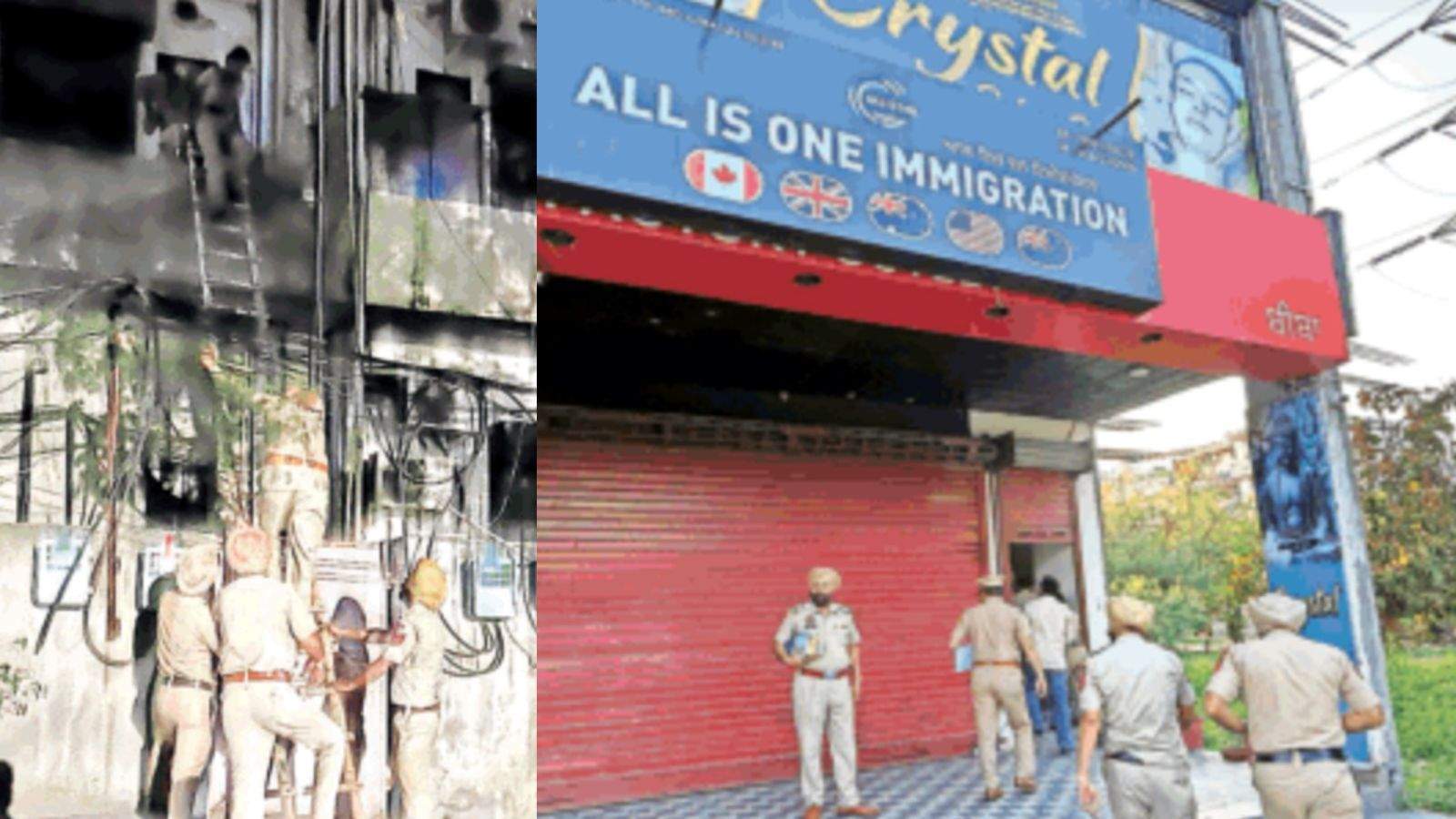 Police who went to raid Jalandhar Spa Center got themselves trapped in the building