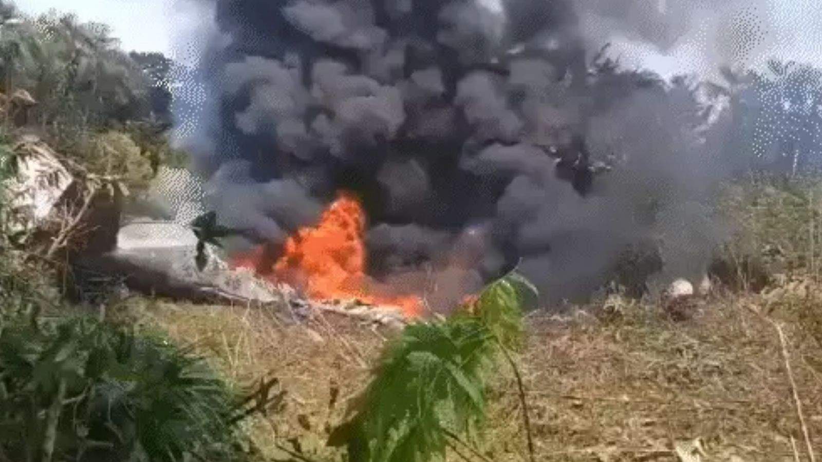 Lockheed C-130 Hercules aircraft crashes during take-off