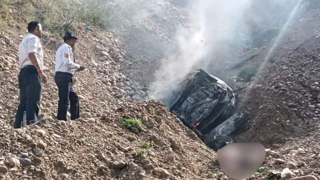 Accident on Chintpurni Road: Car falls into 150 feet deep ditch, catches fire, 2 people burnt alive