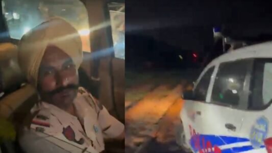 Amritsar Policeman Allegedly Drives PCR Van Onto Railway Track in Intoxicated State, Video Goes Viral