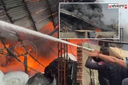 Massive fire breaks out in mattress factory in Jalandhar, worker dies with 70% burns