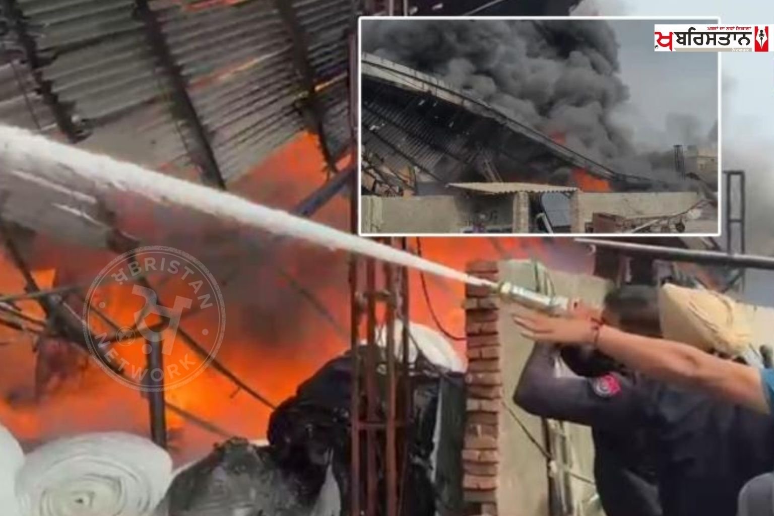 Massive fire breaks out in mattress factory in Jalandhar, worker dies with 70% burns