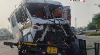 Punjabi singer's car meets with accident on Jalandhar-Amritsar highway; family has a narrow escape.